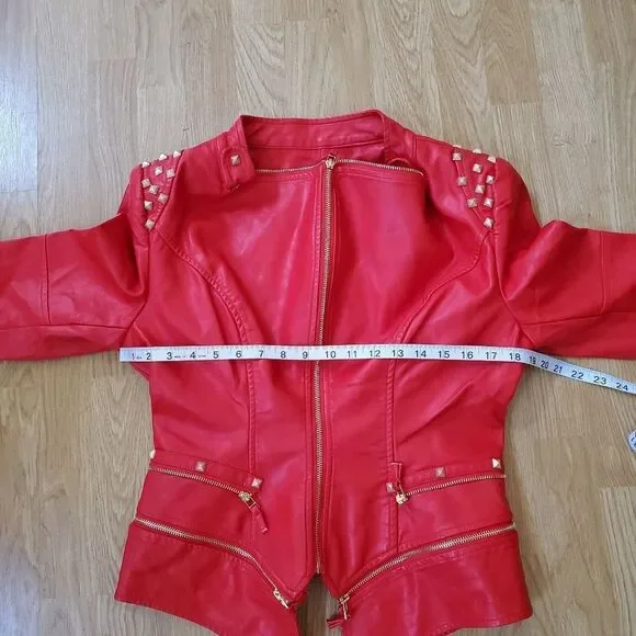 SX Honey Pot Faux Leather Studded Jacket sz Med - Picture 9 of 13